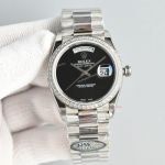 Clean Factory Rolex Datejust 3255 Black Face Watch 36mm 